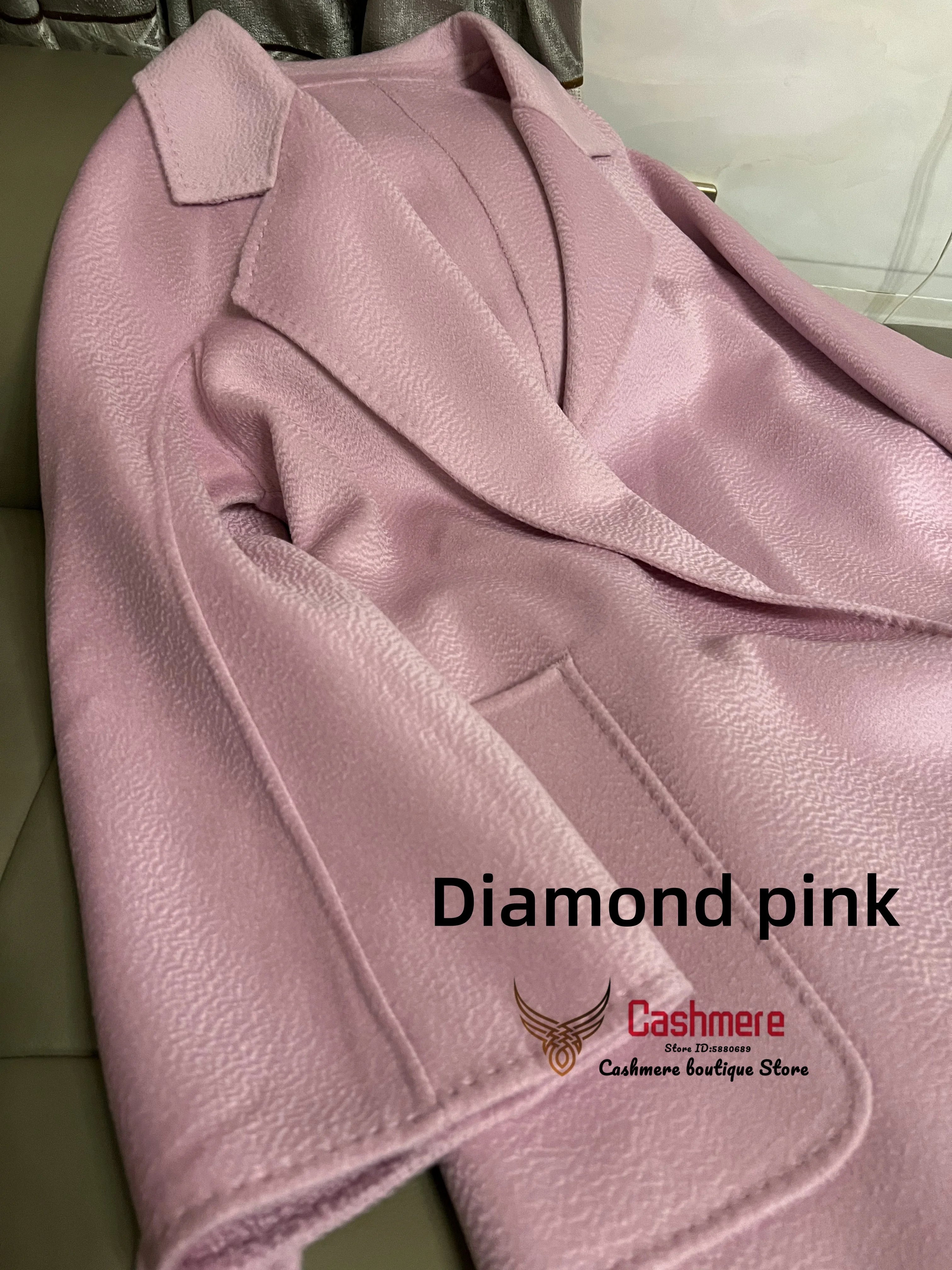 SPECIAL OFFER Cashmere Coat Female Winter Mid-Length Corrugated Coat Black Wool Coat Woman Autumn New Casual Fashion Beige Coat