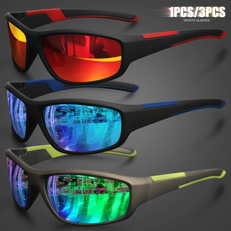 1PCS/3PCS Polarized Sport Sunglasses Men women Outdoor Unbreakable frame for Running, Fishing, Driving Goggles