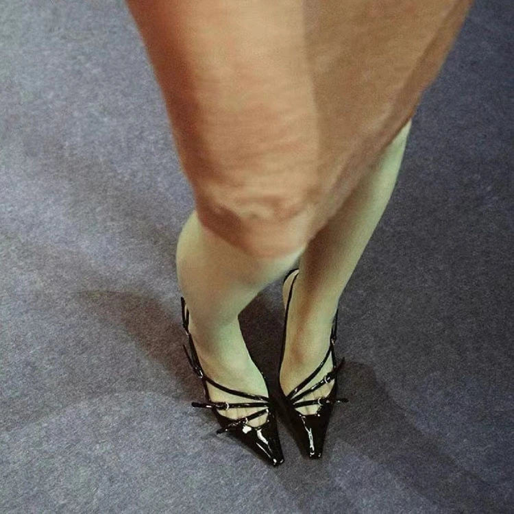 Women's High Heels Fashion Buckle Luxury 2024 Women's Shallow Sandals High Heeled