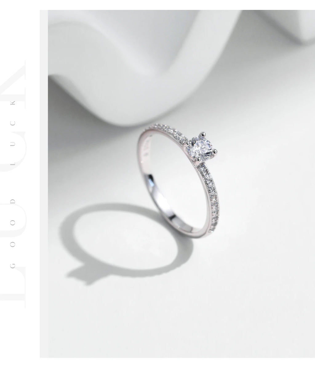 MODIAN D Color Moissanite Ring Delicate Square 925 Sterling Silver Lab Diamond Ring For Women Wedding Statement Jewelry