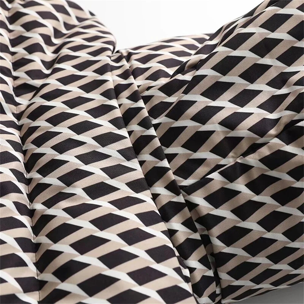 women's warm skiing series waist down cotton jacket winter new hooded slim fit jacket jacket