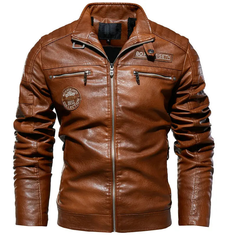New Men's Leather Jackets Autumn And Winter Casual Motorcycle Slim PU Jacket Biker Leather High Quality Fashion Warm Overcoat