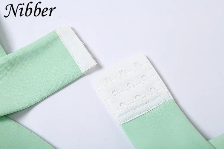 Nibber Vestidos Elegantes Para Mujer Solid Color Cutout Slim Sling Dress Sexy Backless Ruffle Dress Female2023