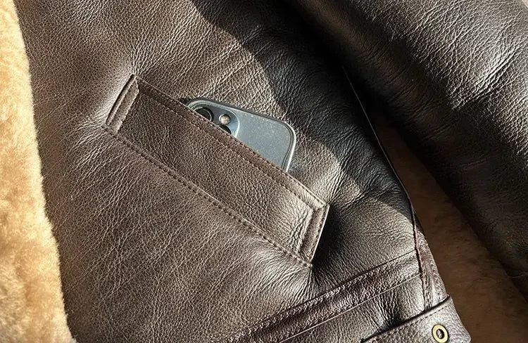 New Fashion 2024 Men's Winter Coat Genuine Leather Natural Sheepskin Shearling Jacket Thick Wool Liner Brown Plus Size XXXXXXL