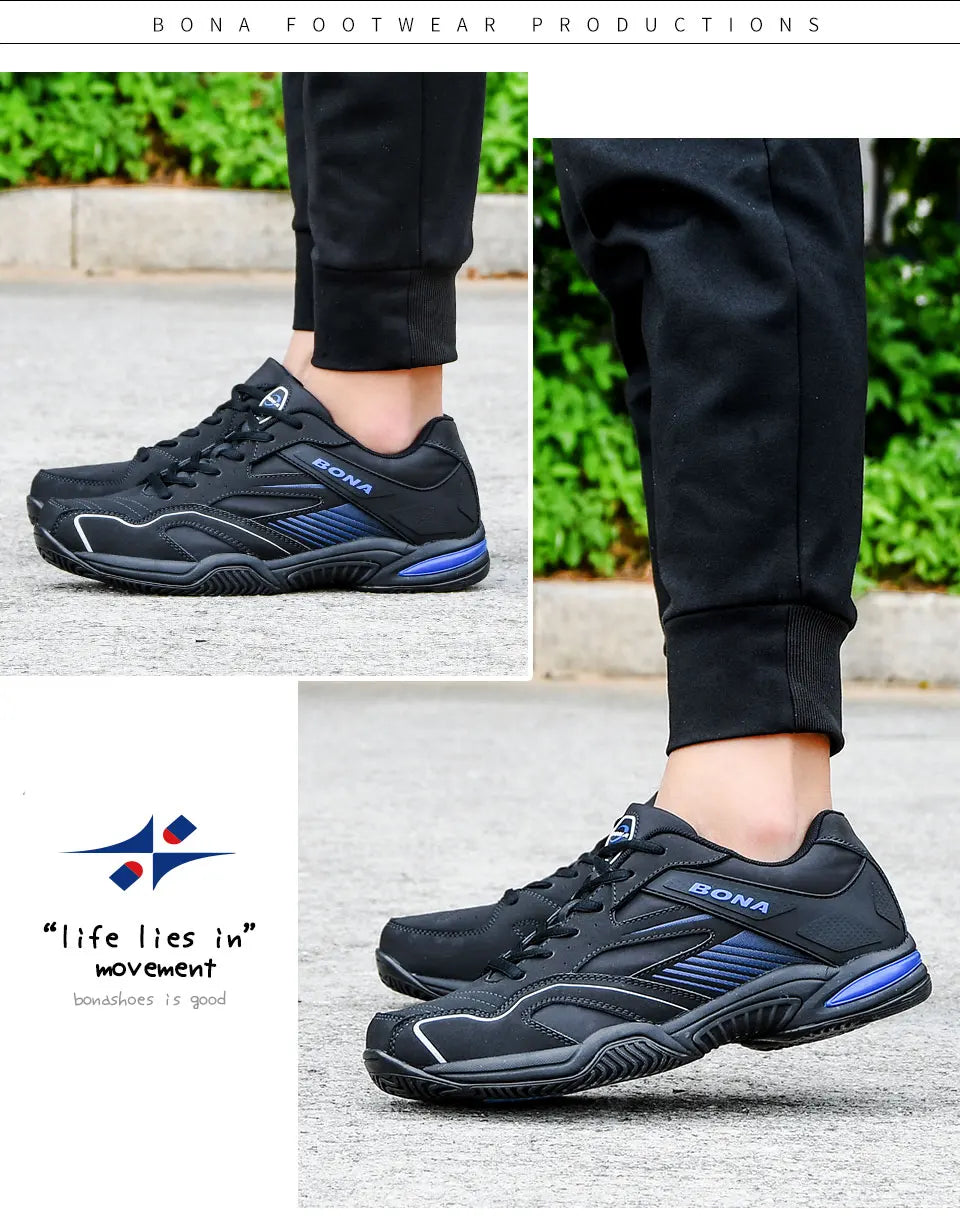BONA New Designers Table Tennis Shoes Men Indoor Sports Shoes Badminton Sneakers Breathable Sport Footwear Mansculino Comfy