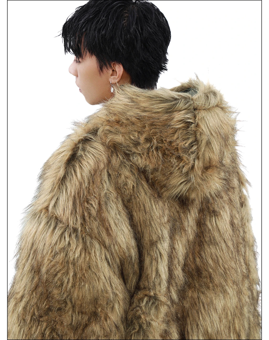 Men's Fashion High-end Long Sleeve Jacket Cotton Clothes Men's 2024 Winter New Velvet Thickened Double-sided Fur Integrated Coat