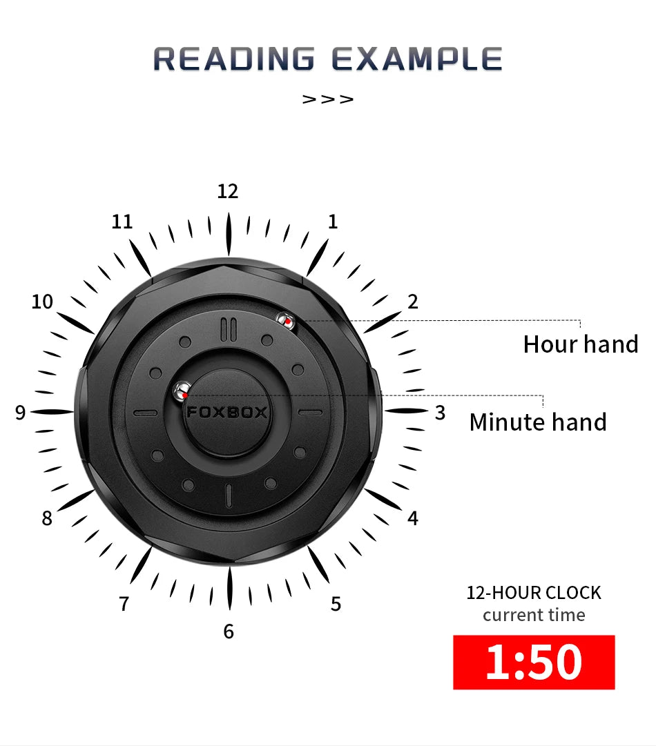 FOXBOX Creative Scrolling Pointer Magnetic Force Men's Quartz Wristwatches Outdoor Sports Waterproof Watch Men Relogio Masculino