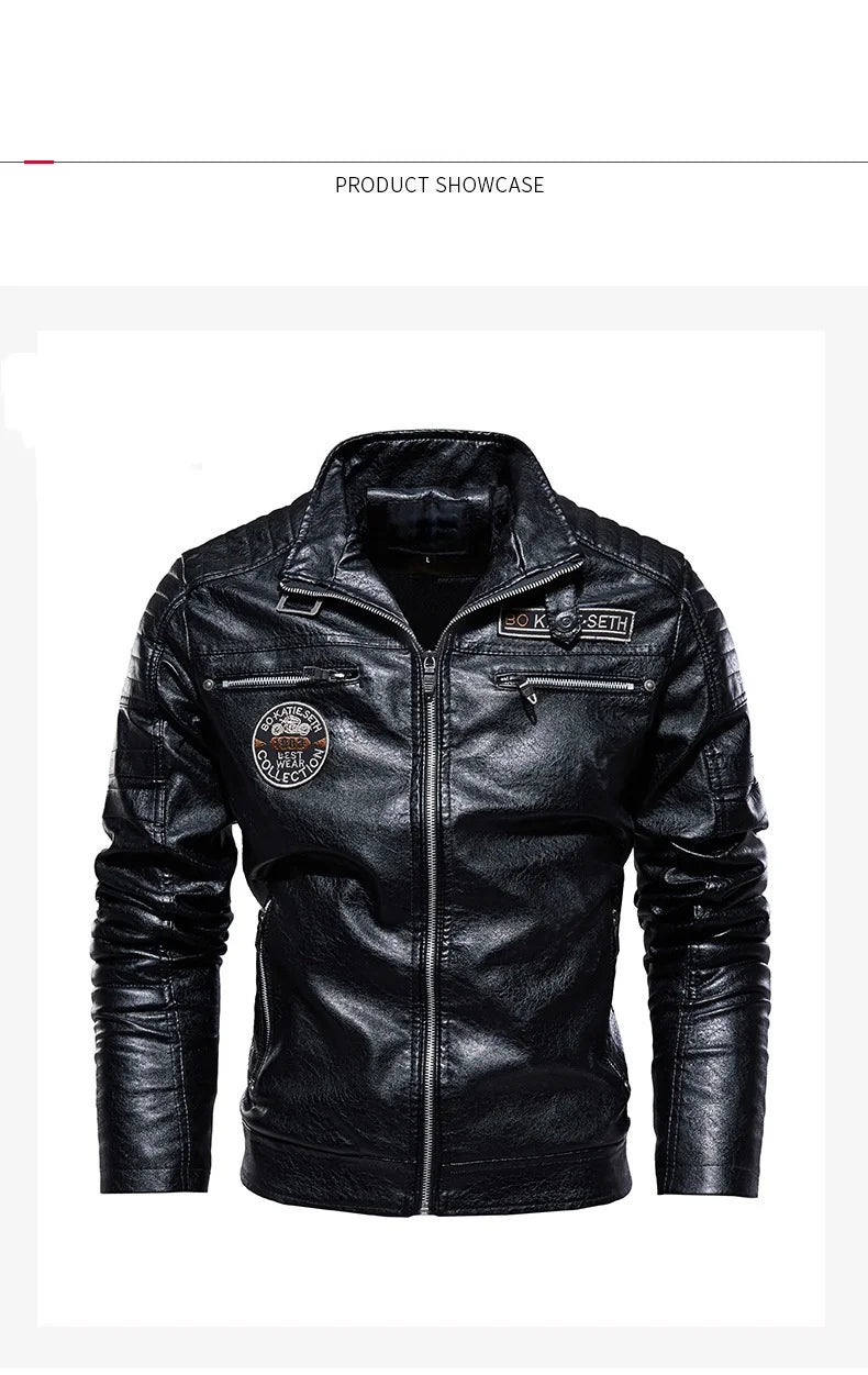 New Men's Leather Jackets Autumn And Winter Casual Motorcycle Slim PU Jacket Biker Leather High Quality Fashion Warm Overcoat