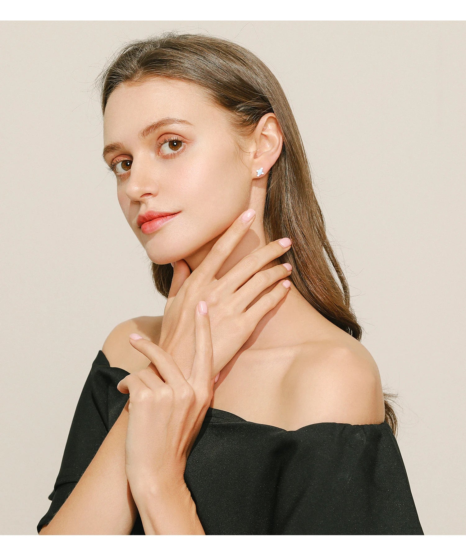 MODIAN Authentic 925 Sterling Silver Geometric Rectangle Natural Opal Jewelry Sets Rings Earrings For Women Wedding Jewelry