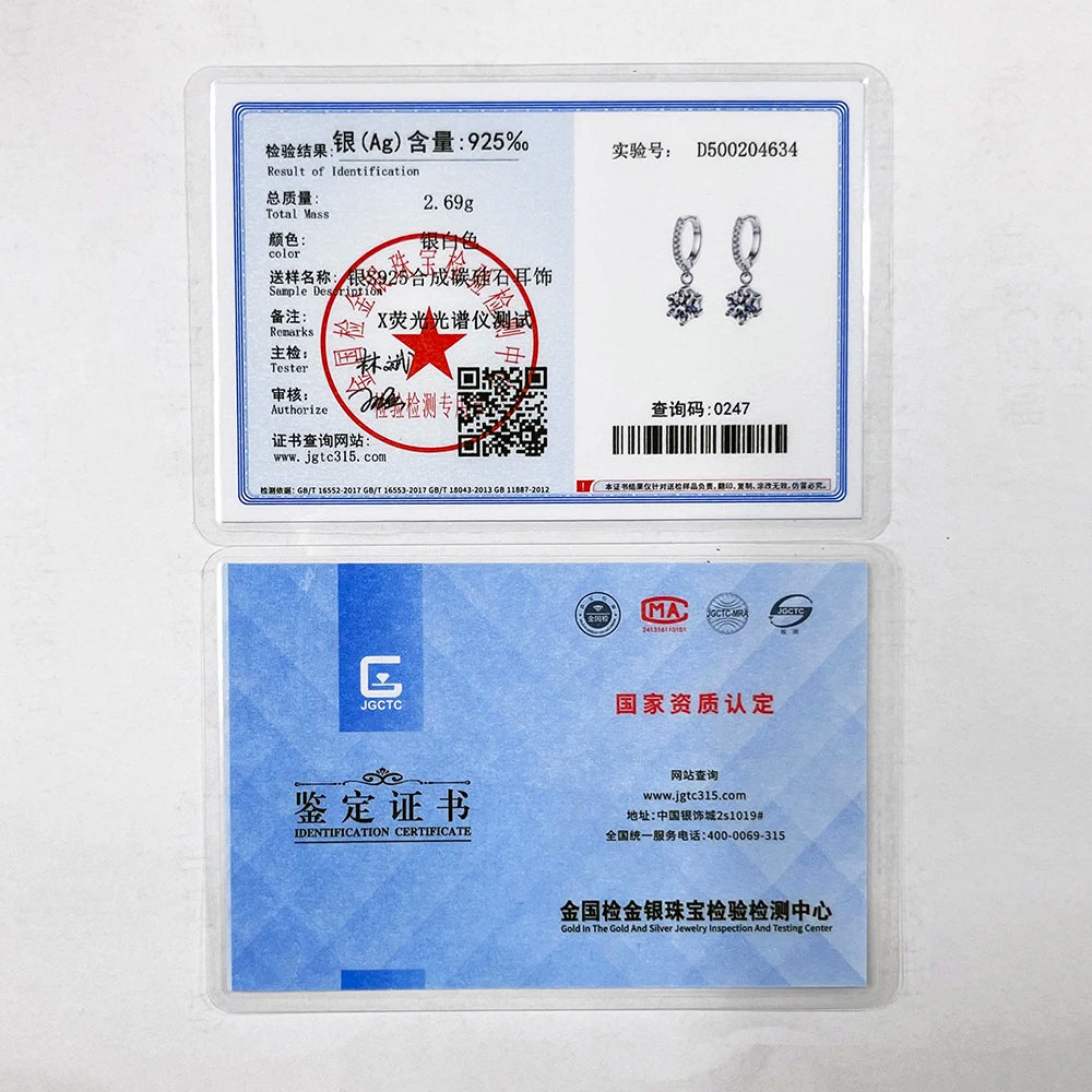 Real 925 Silver Moissanite Jewelry Set pendant necklace ring Stud Earrings Solitaire Pendant Necklace Set for Women Men Gift