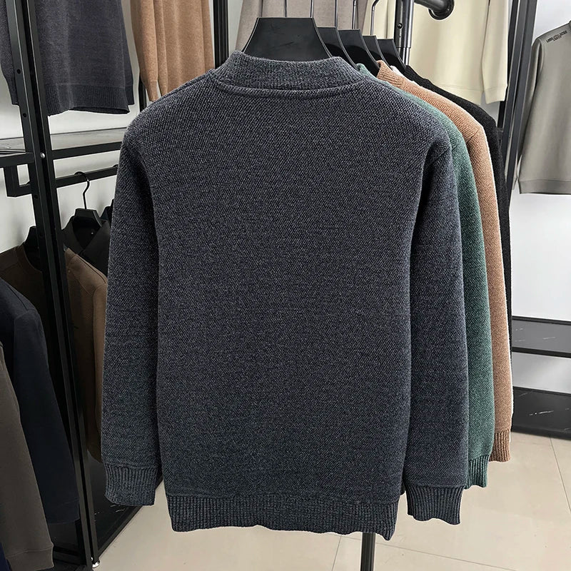 High-end designer new sweater men round neck fashion brand classic Paul embroidery luxury winter plush thick warm knit pullover