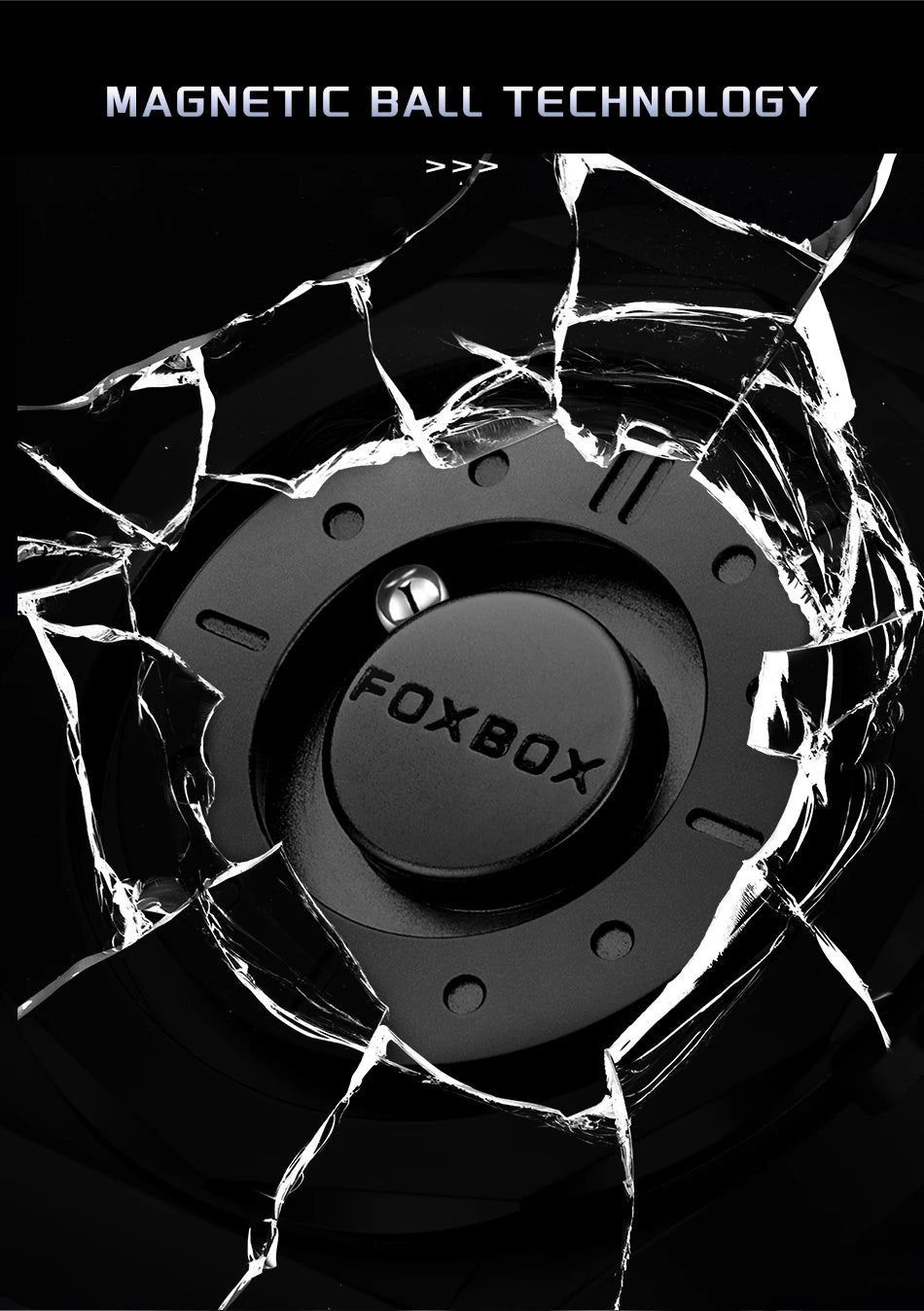 FOXBOX Creative Scrolling Pointer Magnetic Force Men's Quartz Wristwatches Outdoor Sports Waterproof Watch Men Relogio Masculino