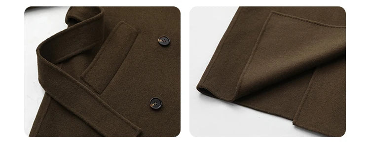 CHIC VEN Women Long Double-sided Woolen Coats Retro Loose Female Overcoat Double Breasted Ladies Windbreak Autumn Winter 2025