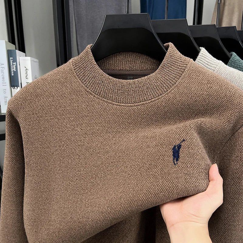 High-end designer new sweater men round neck fashion brand classic Paul embroidery luxury winter plush thick warm knit pullover