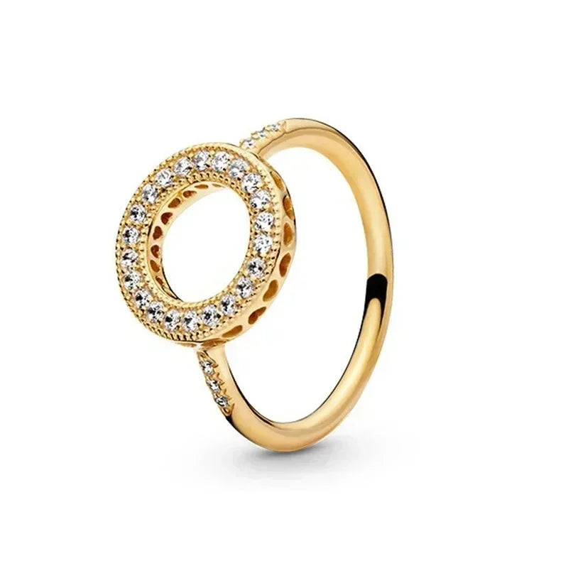 Classic 925 Sterling Silver New Heart shaped Crowns Circulars Ring Light Luxury Exquisite Charm Jewelry Festival Surprise Gift