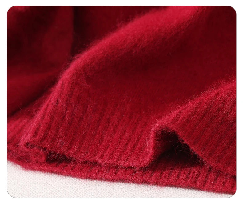 Autumn And Winter New 100% Mink Cashmere Sweater Ladies' High Lapel Solid Color Padded Pullover Wool Knitted Bottoming Shirt