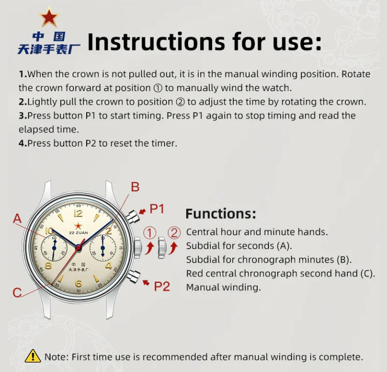 Seagull 1963 International Edition Men's Mechanical Watch Pilot Clock ST1901 Retro Chronograph Wristwatch Air Force Aviation New
